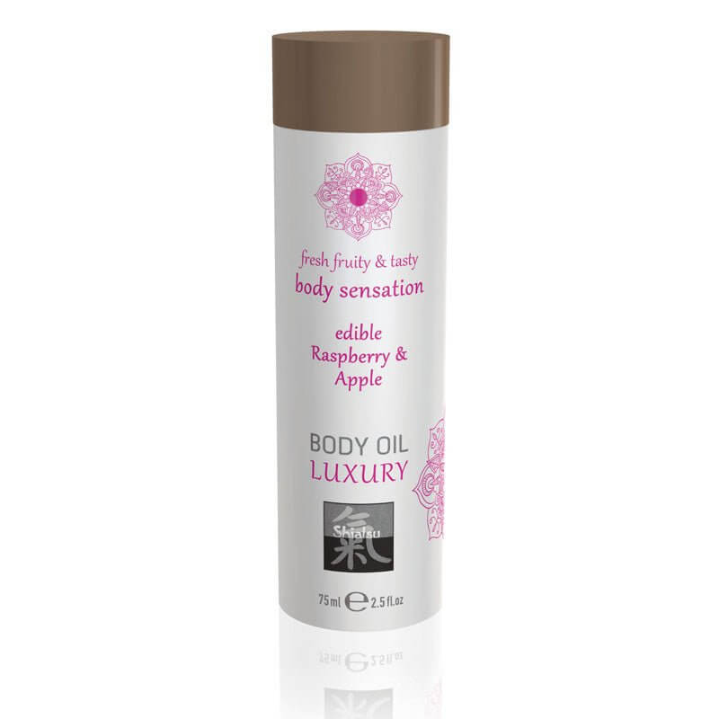 SHIATSU Edible Body Oil - Luxury Raspberry & Apple Flavoured - 75 ml